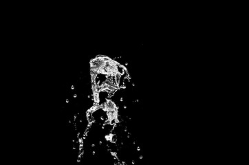 water splash  isolated on the black background
