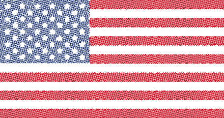 Vector halftone flag the United States of America