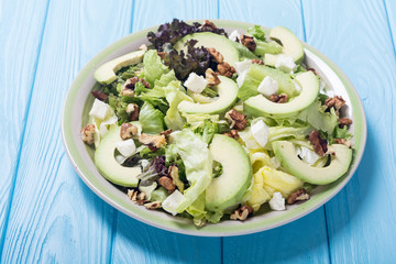 Healthy salad with avocado
