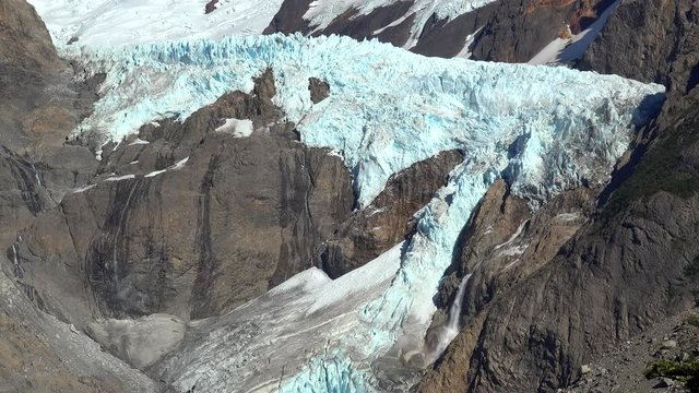 Piedras Blancas glacier with glacial waterfall  in Los Glaciares NP. Santa Cruz, Argenina
