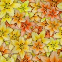 Fototapeta na wymiar Colorful background with Lily flower. Seamless pattern
