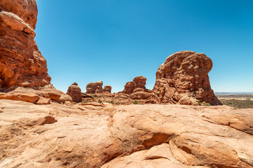 Fototapeta na wymiar Rock formations inside Arches National Park, USA