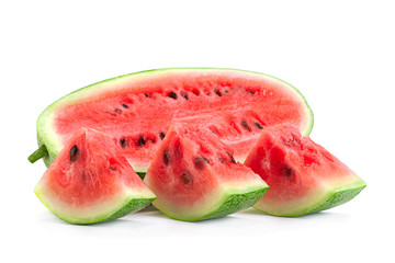 Oval watermelon on white