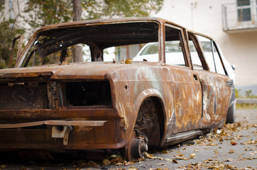 burnt out car