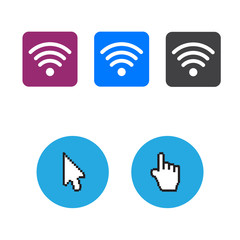 Hand arrow web cursor vector and Free wi-fi icons and wifi applications