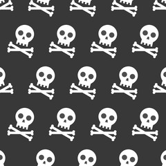skull and cross bones, Halloween seamless pattern, flat design with clipping mask