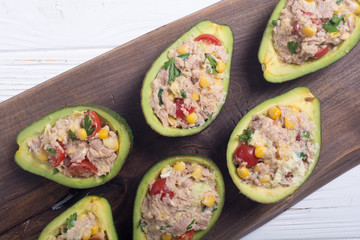 Avocado stuffed with salad