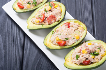 Avocado stuffed with salad