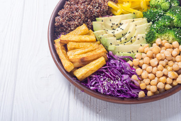 Healthy vegan salad . Buddha bowl