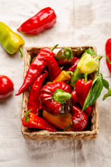 Fresh paprika in box