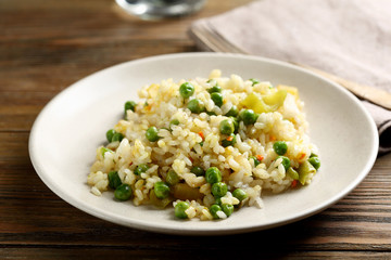 Healthy rice with green peas