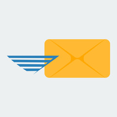 Icon of the covert. The icon for sending a message or an email. Vector image.