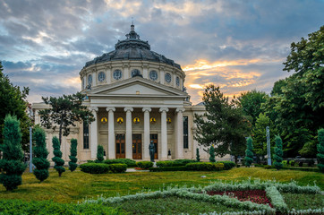 Fototapeta premium Bucharest atheneum in the morning light
