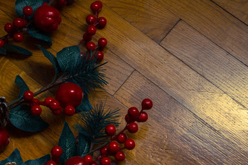 Christmas Fir Tree On Wooden Background