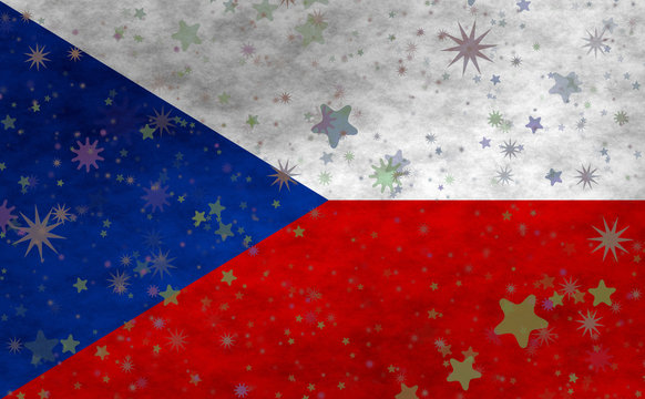 Illustraion of Czech Flag