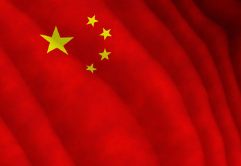 Illustration of a flying Chinese flag