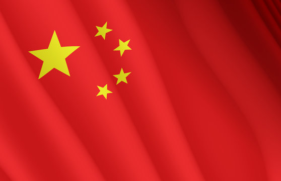 Illustration of a flying Chinese flag