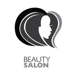  Illustration of woman with beautiful hair - can be used as a logo for beauty salon / spa