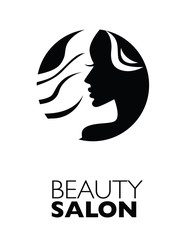  Illustration of woman with beautiful hair - can be used as a logo for beauty salon / spa