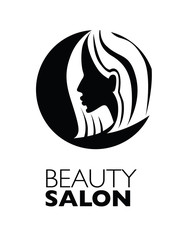 Obraz premium Illustration of woman with beautiful hair - can be used as a logo for beauty salon / spa
