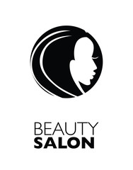  Illustration of woman with beautiful hair - can be used as a logo for beauty salon / spa