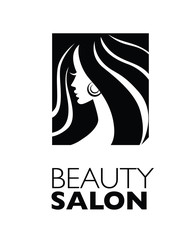  Illustration of woman with beautiful hair - can be used as a logo for beauty salon / spa