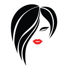  Illustration of woman with beautiful hair - can be used as a logo for beauty salon / spa