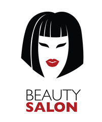  Illustration of woman with beautiful hair - can be used as a logo for beauty salon / spa