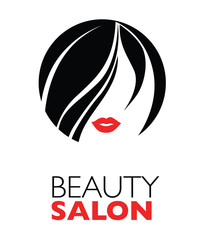  Illustration of woman with beautiful hair - can be used as a logo for beauty salon / spa