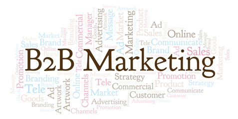 Obraz premium Word cloud with text B2B Marketing.
