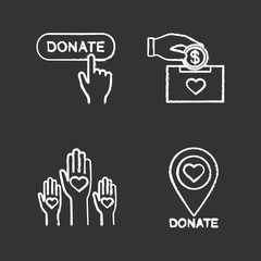 Obraz premium Charity chalk icons set