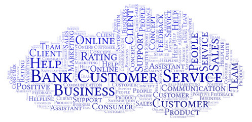 Bank Customer Service word cloud. © sharafmaksumov