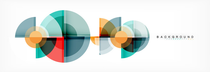 Obraz premium Abstract background - multicolored circles, trendy minimal geometric design