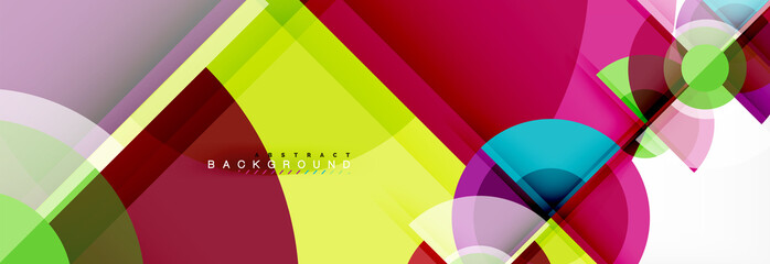 Abstract background - multicolored circles, trendy minimal geometric design