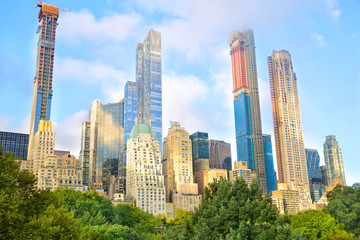 Naklejka premium Growing skyscrapers at Central Park in midtown Manhattan, New York