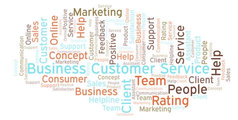 Business Customer Service word cloud.