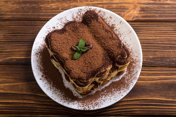 Homemade tiramisu cake