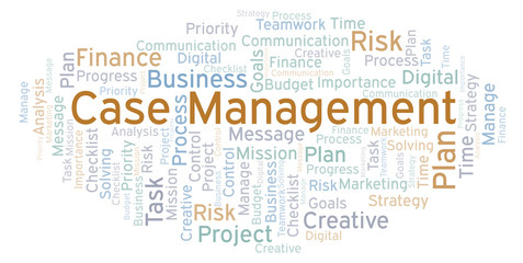 Case Management word cloud, made with text only.