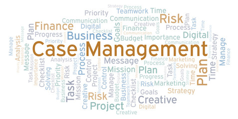 Obraz premium Case Management word cloud, made with text only.