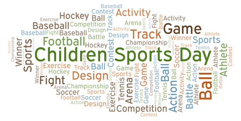 Fototapeta premium Children Sports Day word cloud.