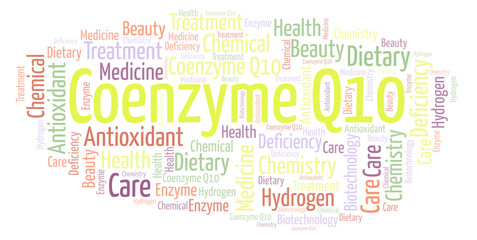 Fototapeta premium Coenzyme Q10 word cloud.