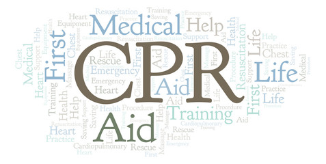 Obraz premium CPR word cloud, made with text only.