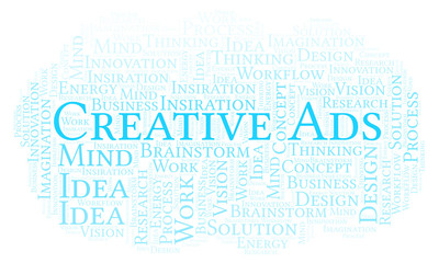 Fototapeta premium Creative Ads word cloud, made with text only.