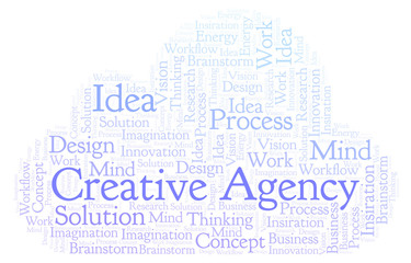 Obraz premium Creative Agency word cloud, made with text only.