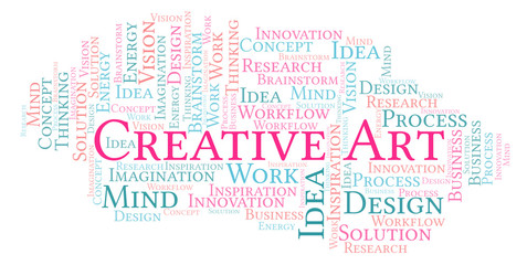 Fototapeta premium Creative Art word cloud, made with text only.