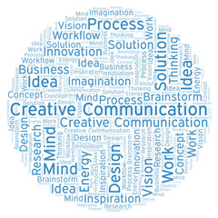 Fototapeta premium Creative Communication word cloud, made with text only.