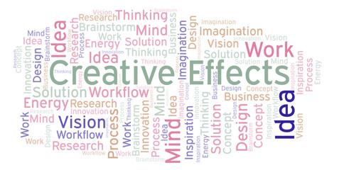 Fototapeta premium Creative Effects word cloud, made with text only.