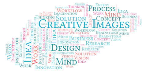 Creative Images word cloud, made with text only.
