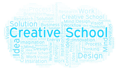 Fototapeta premium Creative School word cloud, made with text only.