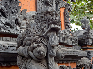 Hindu temple with statues of the gods on Bali island, Indonesia. Balinese Hindu Temple, old hindu architecture, Bali Architecture, Ancient design